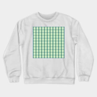 Mint Green Check with White & Imperial Blue Stripes Crewneck Sweatshirt